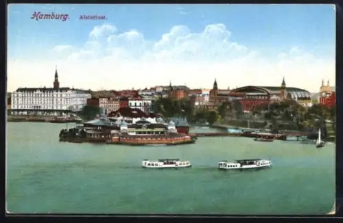 AK Hamburg-St.Georg, Alsterlust, Panorama