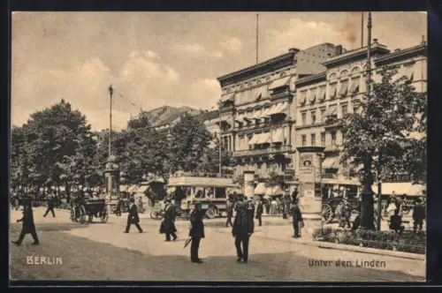 AK Berlin, Unter den Linden, Strassenansicht
