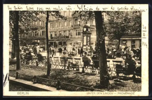 AK Berlin, Unter den Linden, Promenade