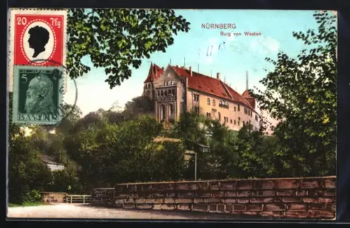 AK Nürnberg, Burg von Westen