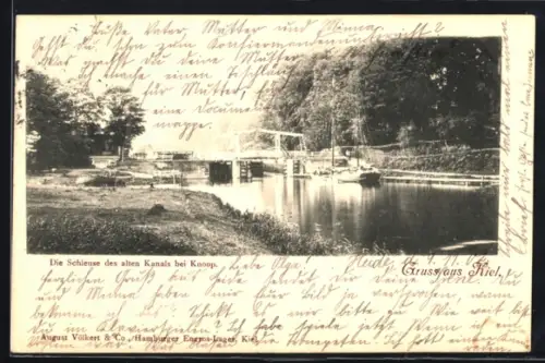 AK Kiel, Die Schleuse des alten Kanals bei Knoop