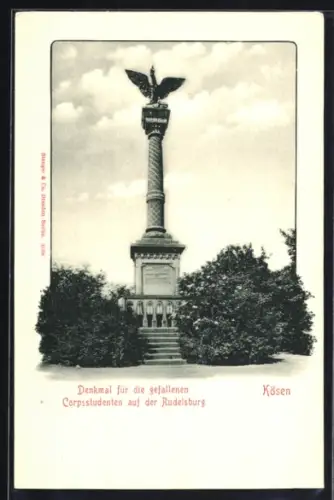 AK Kösen, Denkmal für die gefallenen Corpsstudenten auf der Rudelsburg