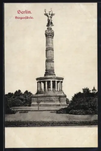 AK Berlin-Tiergarten, Die Siegessäule