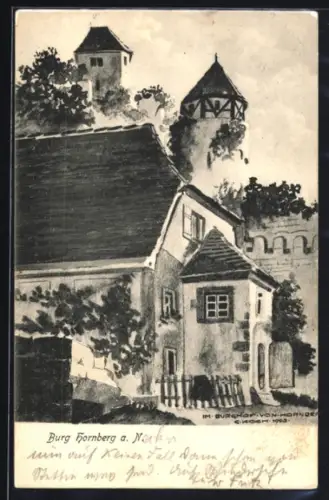 Künstler-AK Hornberg a. N., Burg Hornberg