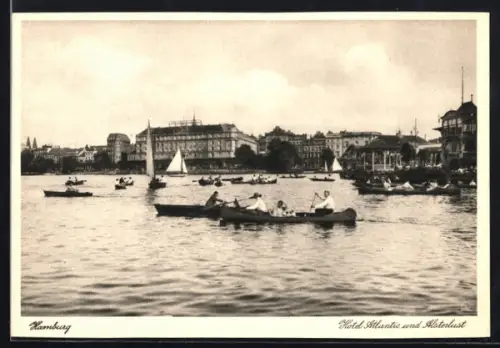 AK Hamburg-St.Georg, Hotel Atlantic und Alsterlust