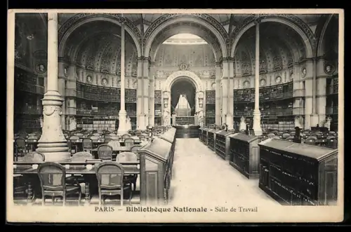 AK Paris, Bibliotheque Nationale, Salle de Travail