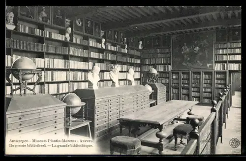AK Antwerpen, Museum Plantin-Moretus, De groote bibliotheek