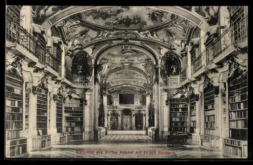 AK Admont, Stiftskirche, Bibliothek mit 80 000 Bänden