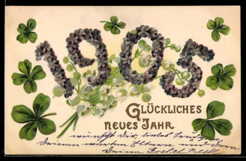 AK Jahreszahl 1905 mit vierblättrigen Kleeblättern