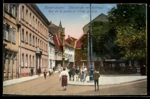 AK Kaiserslautern, Steinstrasse mit Rathaus
