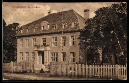AK Fallingbostel, Landratshaus mit Strassenpartie