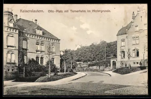 AK Kaiserslautern, Otto-Platz mit Turnerheim im Hintergrunde