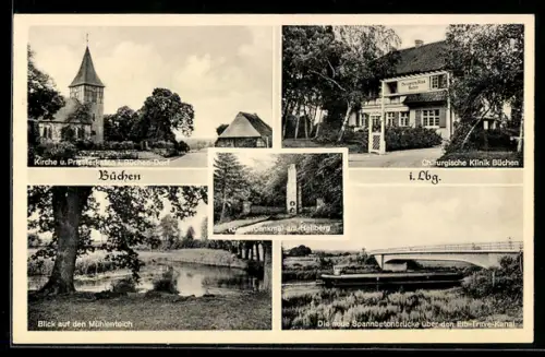 AK Büchen i. Lbg., Chirurgische Klinik, Kriegerdenkmal am Hellberg, Mühlenteich