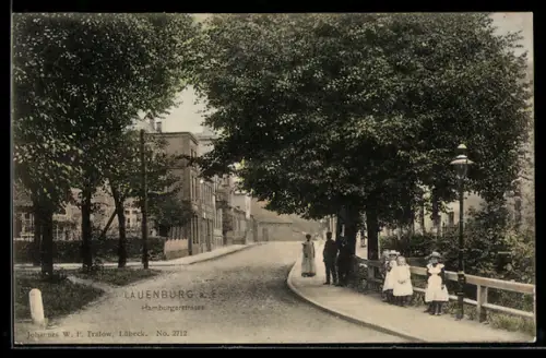 AK Lauenburg a. E., Partie der Hamburgerstrasse