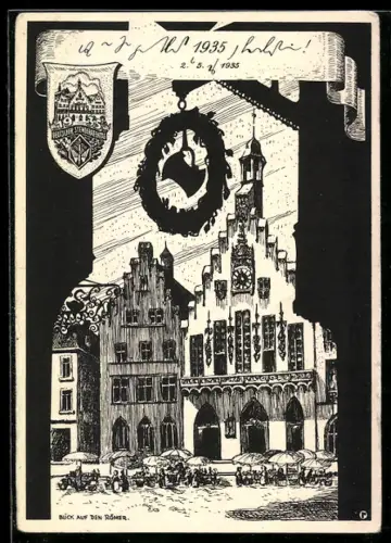 AK Alt-Frankfurt, Blick auf den Römer, Deutscher Stenographentag 1935