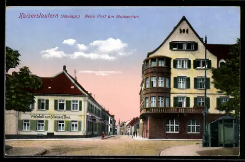 AK Kaiserslautern /Rheinpf., Neue Post und Gasthaus zum Mainzertor