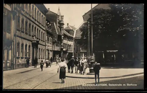 AK Kaiserslautern, Steinstrasse mit Rathaus
