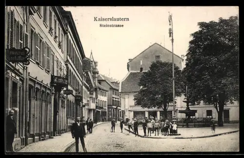 AK Kaiserslautern, Steinstrasse mit Brauerei Markhofter