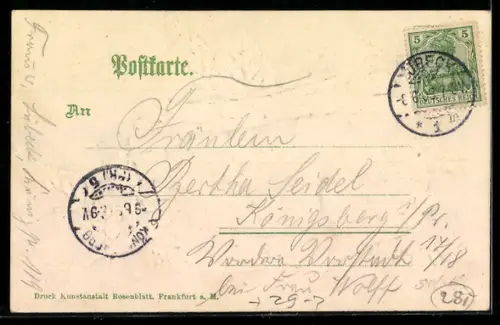 Passepartout-Lithographie Ratzeburg, Panorama