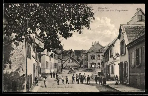 AK Otterberg, Hauptstrasse mit Kindern