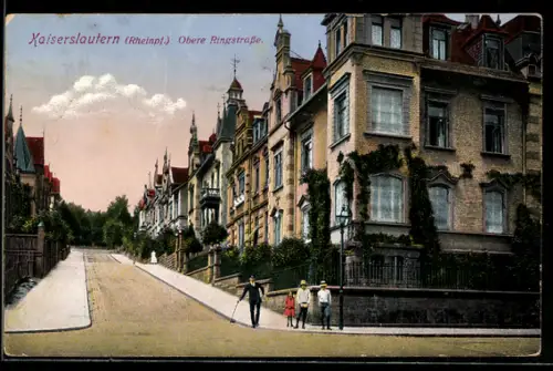 AK Kaiserslautern, Obere Ringstrasse mit Spaziergängern