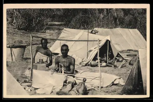AK Unyamwesi, Missionshospital, Schwarzafrikaner in Zelten