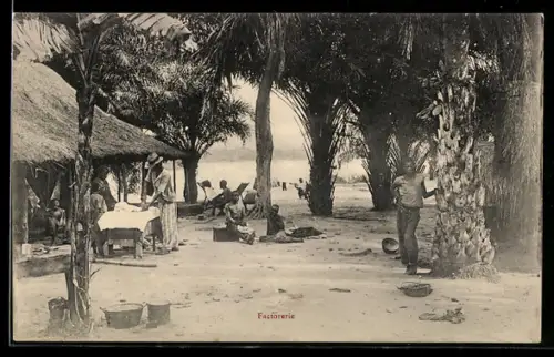 AK Händler an einem Tisch