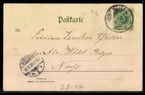 Lithographie Rattenfänger mit Ratten vor Hameln, Gedicht