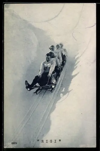 AK Rogi, Gruppe bei der Abfahrt im Bob