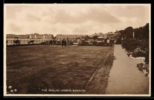 AK Exmouth, The Bowling Greens, Menschen beim Boulespiel
