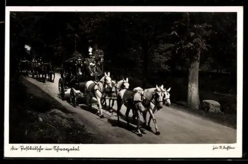 AK Postutsche auf einer Strasse im Schwarzatal