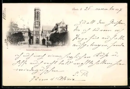 AK Paris, Église Saint-Germain-l`Auxerrois avec facade et tour centrale