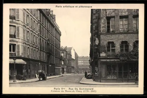 AK Paris, Rue du Sommerard, créateur du Musée de Cluny, 1793-1842