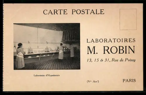 AK Paris, Laboratoire d`Hypodermie des Laboratoires M. Robin, Rue de Poissy, Ve Arr