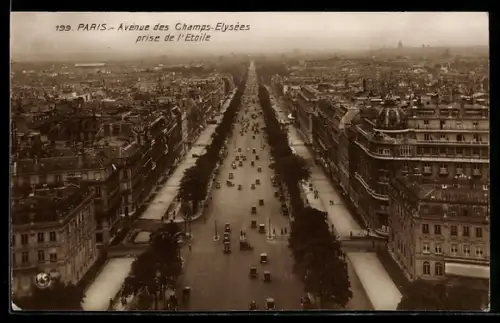 AK Paris, Avenue des Champs-Élysées prise de l`Etoile