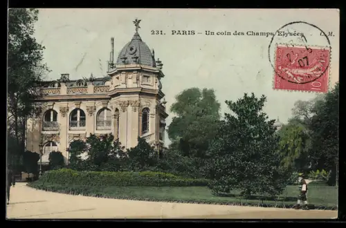 AK Paris, Un coin des Champs Elysées