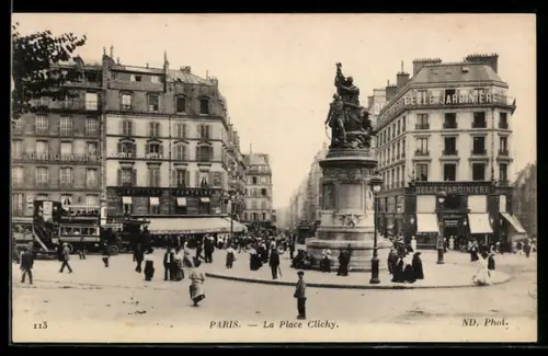 AK Paris, La Place Clichy
