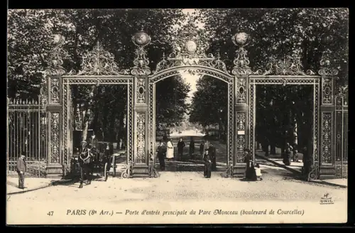 AK Paris, Porte d`entrée principale du Parc Monceau