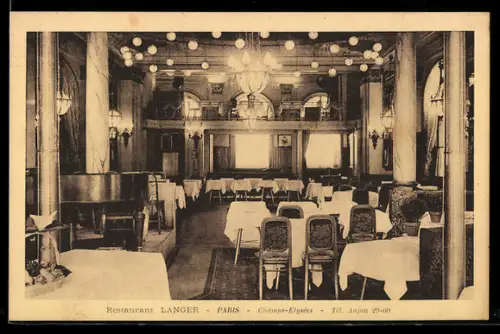 AK Paris, Intérieur du Restaurant Langer aux Champs-Élysées