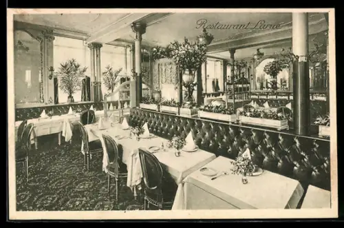 AK Paris, Intérieur élégant du Restaurant Larue, Place de la Madeleine