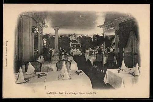AK Paris, 1er étage de Maxim`s, Salon Louis XV