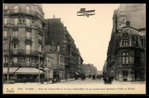 AK Paris, Rue de Courcelles à la rue Chatellier et au boulevard Berthier, VIII et XVIIe