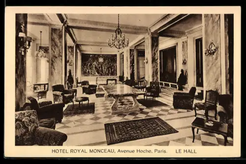 AK Paris, Hôtel Royal Monceau, Avenue Hoche, Le Hall élégant et spacieux