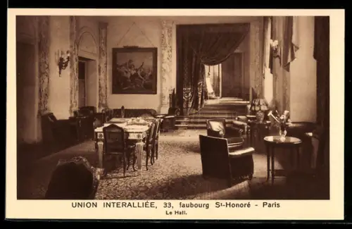 AK Paris, Union Interalliée, Le Hall, 33 faubourg St-Honoré