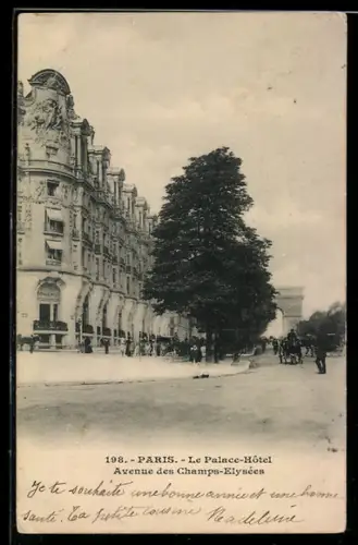 AK Paris, Le Palace-Hôtel sur l`avenue des Champs-Élysées