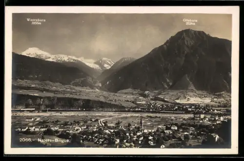 AK Naters-Brigue, Teilansicht mit Wasenhorn und Glishorn