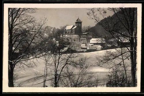 AK Château d`Oex, Paysage d`hiver