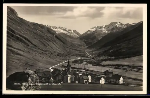 AK Realp, Blick auf Andermatt und Oberalp