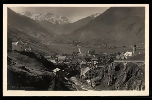 AK Andermatt, Teilansicht mit Kirche