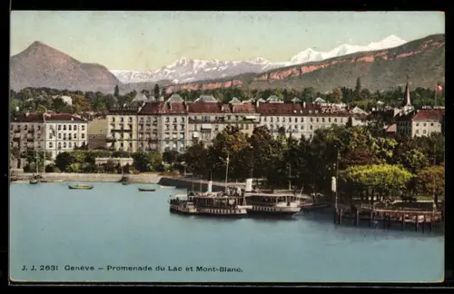 AK Genève, Promenade du Lac et Mont-Blanc